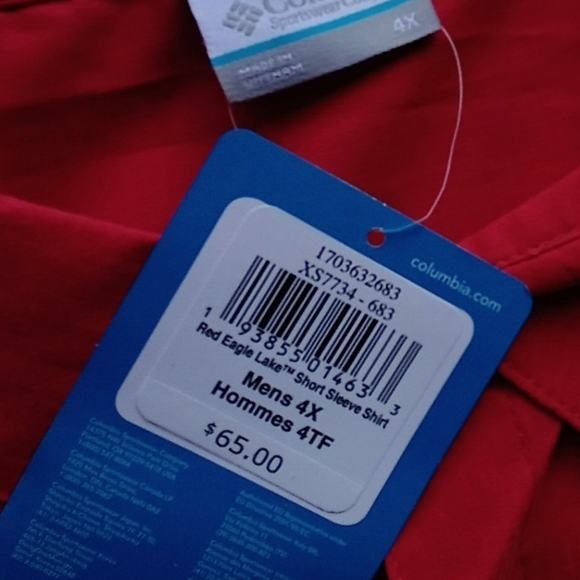 NFS big & tall men's Columbia shirt 4X MSRP $65 - Picture 3 of 7